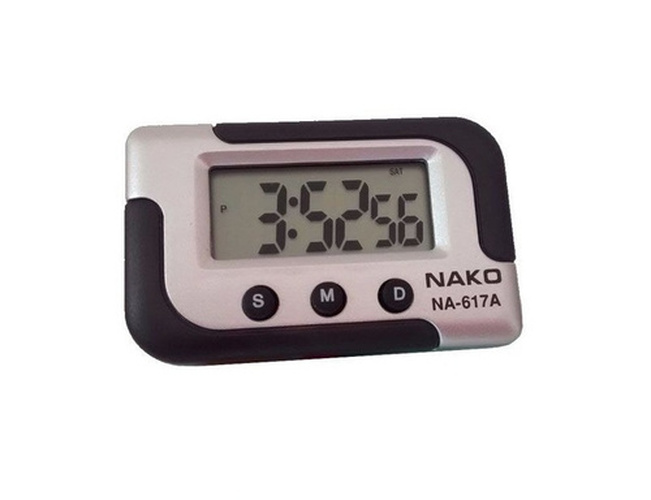 Автомобильные часы NAKO NA-617A на липучке будильник, с подсветкой GB-020