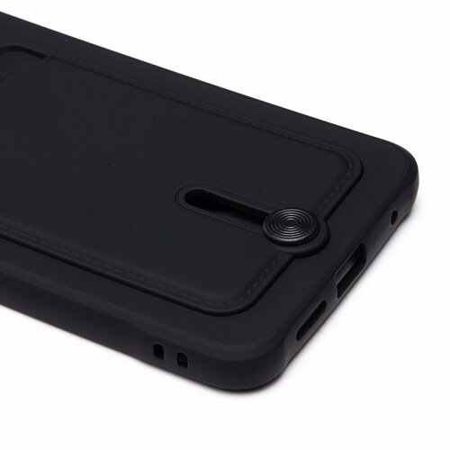 Накладка Xiaomi Redmi Note 12 4G черный матовый с визитницей и защитой камеры силикон С кардхолдером - 5