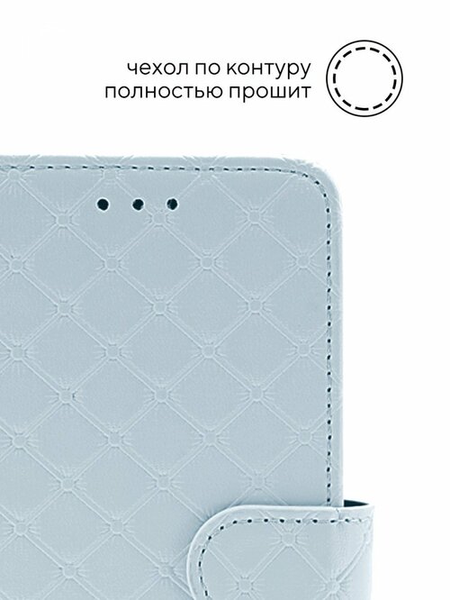 Чехол-книжка Samsung A12/M12 светло-голубой горизонтальный с магнитом Kruche Royal view - 6