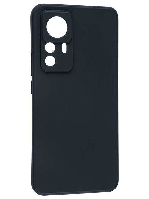 Накладка Xiaomi 12T/12T Pro черный матовый с защитой камеры 1мм силикон Однотонный