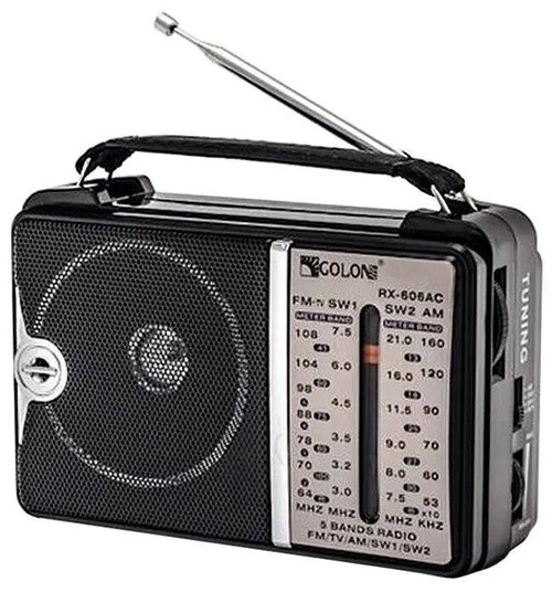 Радиоприемник Golon RX-606AC аналоговый FM, AM питание от АКБ, от сети,