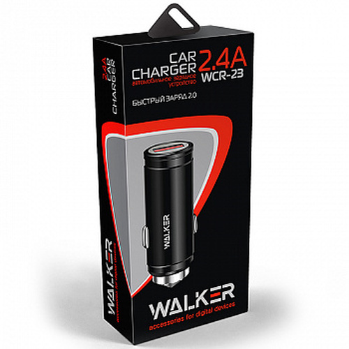 Автомобильные зарядные устройства Walker WCR-23 1USB черный 2.4A