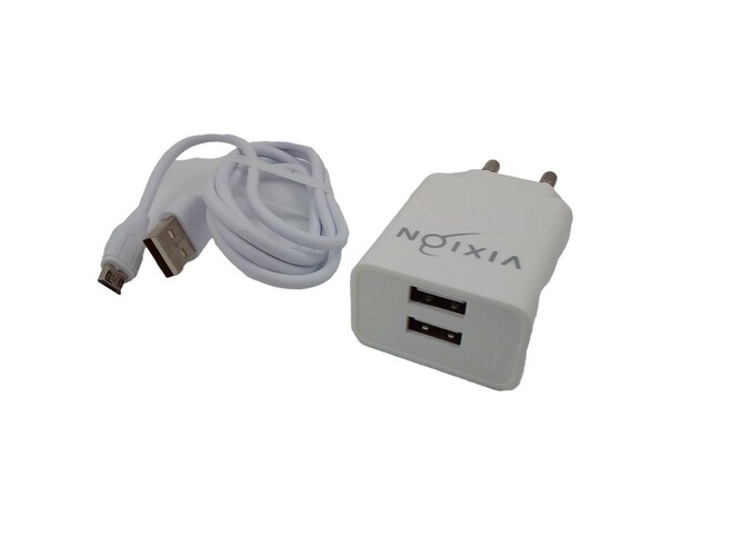Сетевое зарядное устройство Vixion L7 2USB белый Micro USB 2.1A - 2