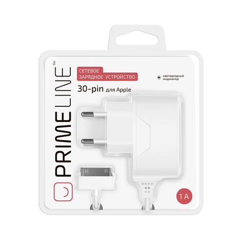 Сетевое зарядное устройство Prime Line белый 30 pin Iphone 1A