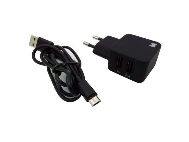 Сетевое зарядное устройство Maverick 2USB черный Micro USB 2А+1A - 2