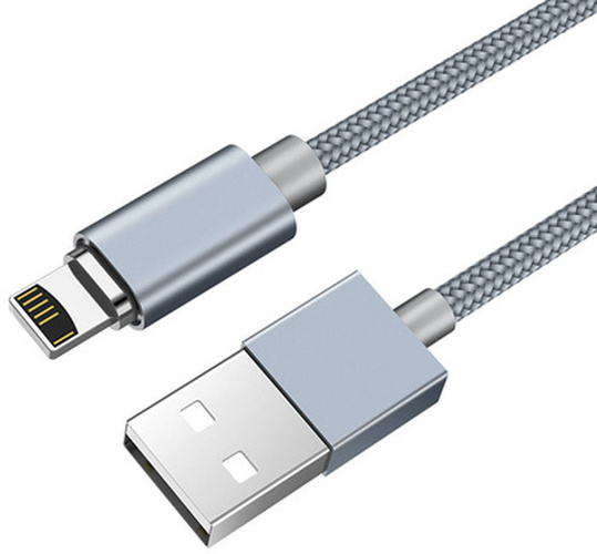 Кабель USB - 8 pin Lightning 180° текстиль круглый 1 м. магнитный