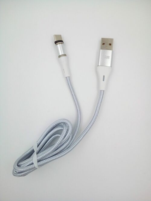 Кабель USB - Type-C No brand серебро 1 м. магнитный
