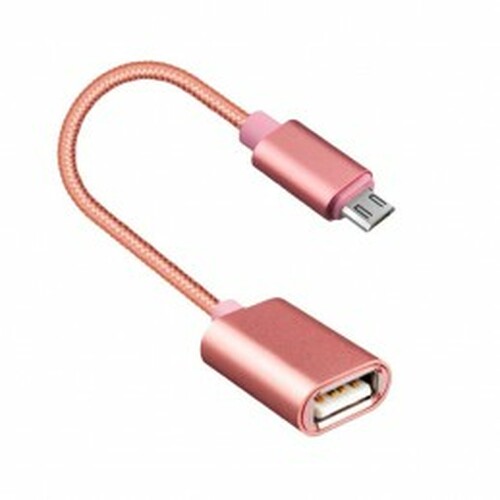 Переходник OTG micro USB - USB KY-168 розовый
