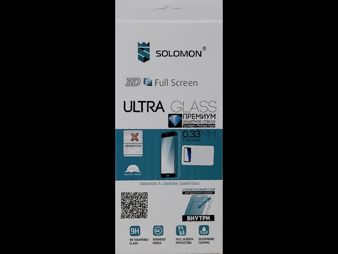Защитное стекло Samsung A20s черный FullGlue Solomon