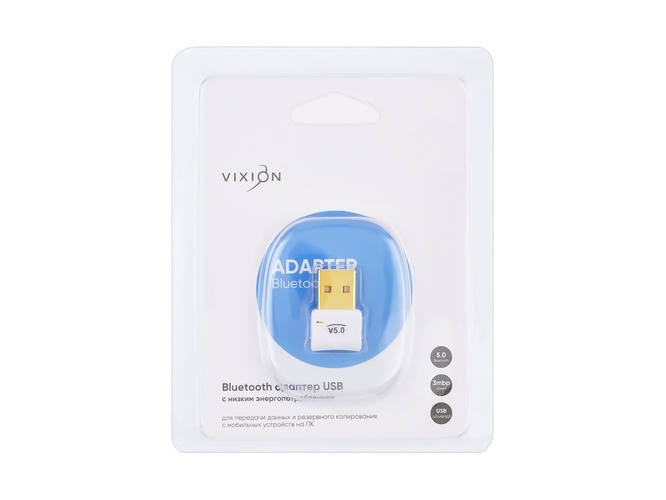 Адаптер Bluetooth Vixion 7690 5.0 mini белый
