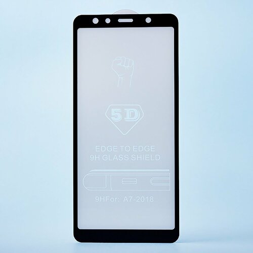 Защитное стекло Samsung A7 2018/A750 черный FullGlue Zibelino - 2