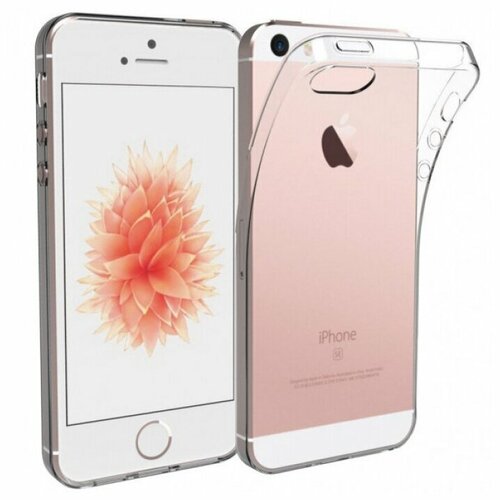 Накладка Apple iPhone 5/5S/SE прозрачный (под размер камеры) силикон
