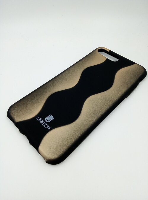 Накладка Apple iPhone 7 Plus/8 Plus черно-золотой Soft Touch Unitor Волны