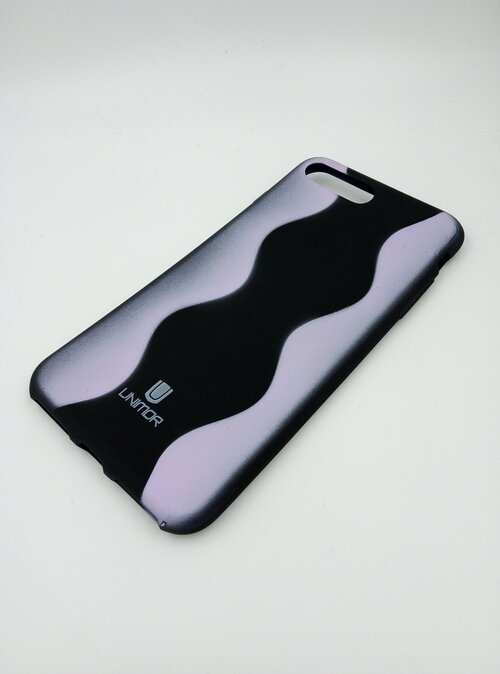 Накладка Apple iPhone 7 Plus/8 Plus черно-розовый Soft Touch Unitor Волны