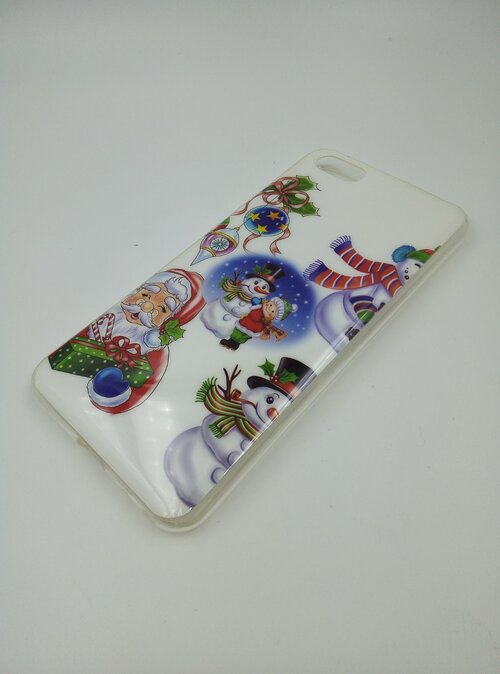 Накладка Xiaomi Redmi 6A силикон Зима Снеговик вид 1 Merry Christmas