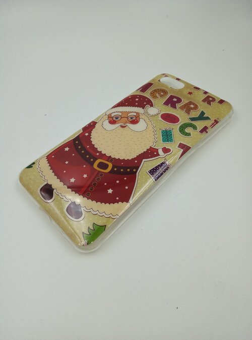 Накладка Xiaomi Redmi 6A силикон Зима Санта Клаус вид 3 Merry Christmas