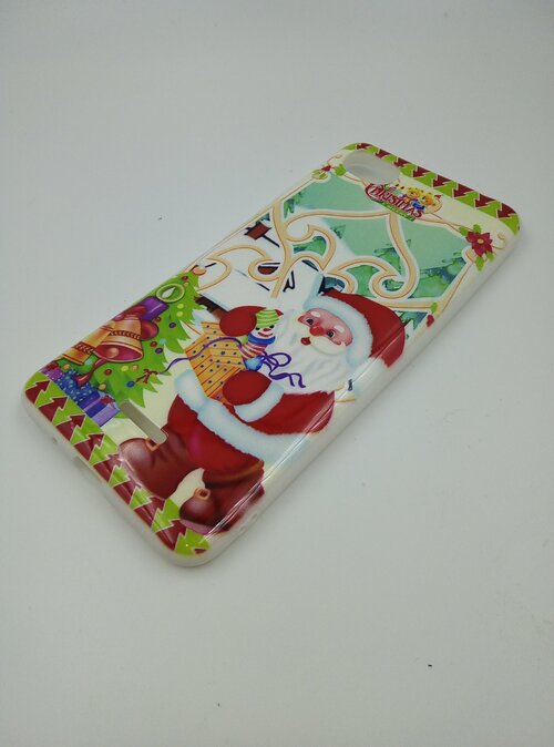 Накладка Xiaomi Redmi 6A силикон Зима Санта возле елки вид 8 Merry Christmas