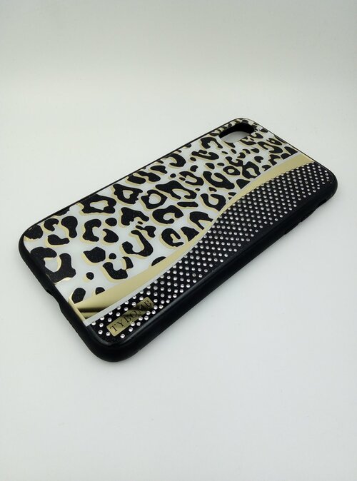 Накладка Apple iPhone Xs Max белый силикон Животные Леопард Mirror