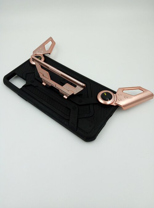 Накладка Apple iPhone X/Xs розовый силикон держатель Джойстик черный - 2