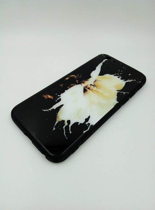 Накладка Apple iPhone 5/5S/SE белый Под стекло Цветы