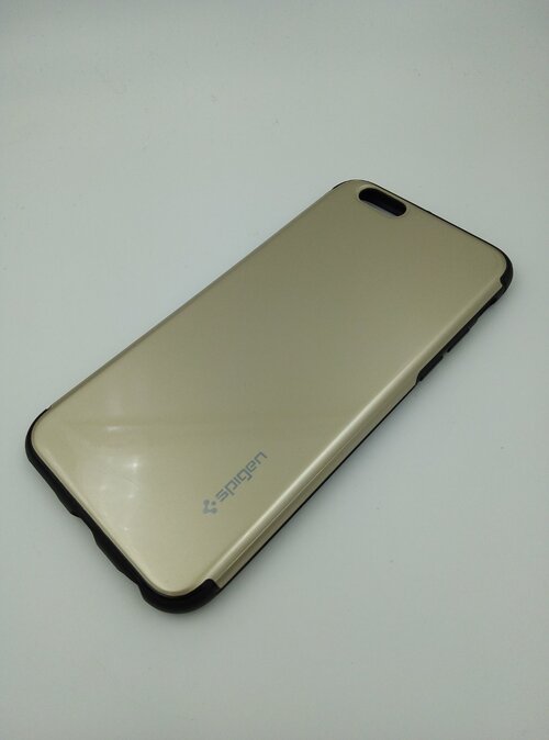 Накладка Apple iPhone X/Xs золотой глянцевый силикон+пластик Spigen