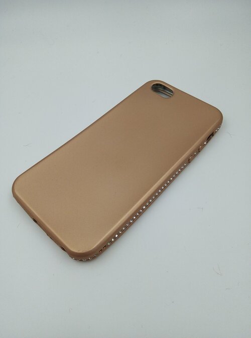 Накладка Apple iPhone 5/5S/SE бампер роз.золото Стразы Kaishi