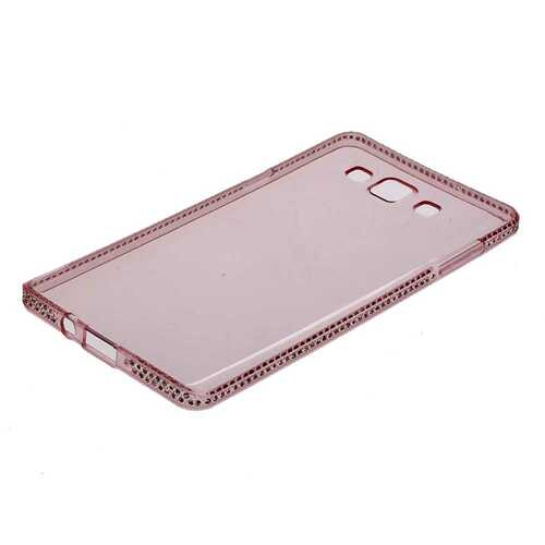 Накладка Samsung J1 2015 розовый прозрачный силикон Стразы ShenGo
