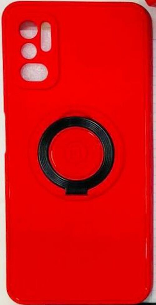 Накладка Huawei Honor 9A красный матовый с защитой камеры силикон Кольцо-подставка + магнитный держатель