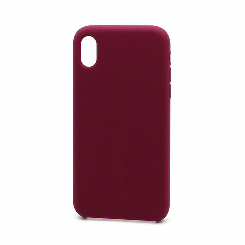 Накладка Apple iPhone XR бордовый Silicone Case без лого - 2