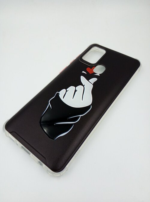 Накладка Huawei Honor 9S/Y5P черный Антишок силикон Рисунки Щелчок пальцами и сердечко