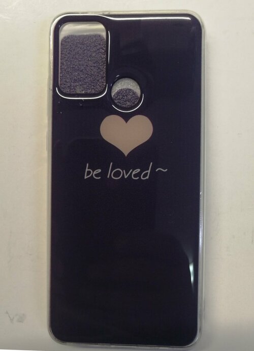 Накладка Huawei Honor 9A фиолетовый силикон Love серия Сердце Be Loved