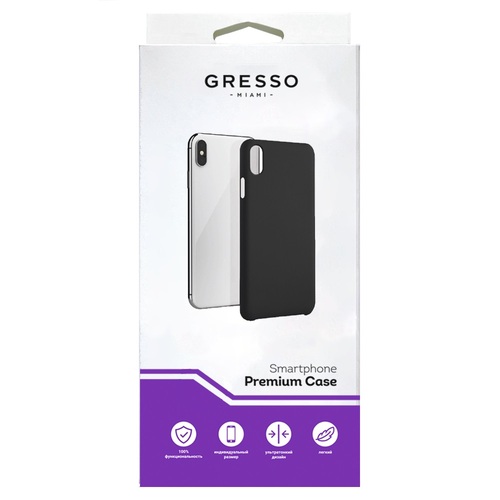 Накладка Apple iPhone 12/12 Pro черный силикон Gresso Меридиан