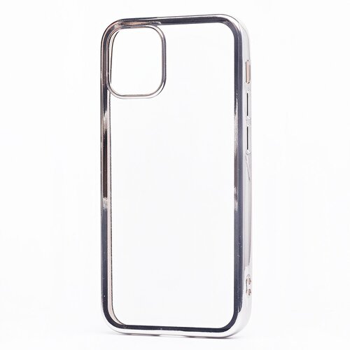 Накладка Apple iPhone 12/12 Pro прозрачный бампер серебро силикон - 2