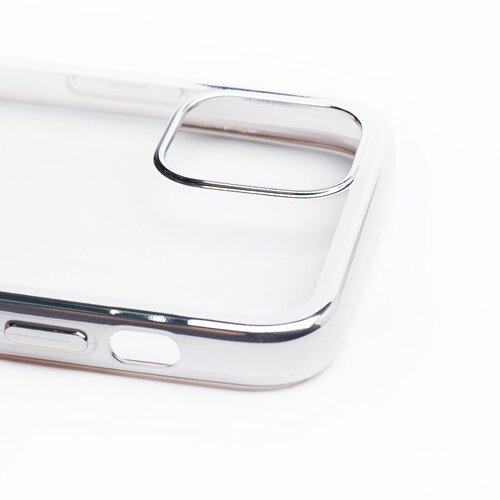 Накладка Apple iPhone 12/12 Pro прозрачный бампер серебро силикон - 3