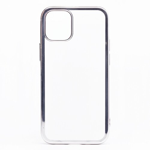Накладка Apple iPhone 12/12 Pro прозрачный бампер серебро силикон