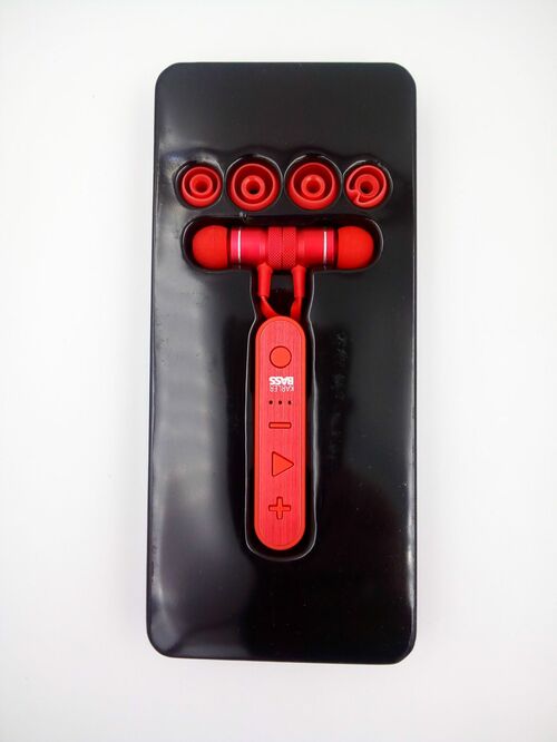 Наушники Karler Bass 501 вакуумные, Bluetooth, микрофон, красный