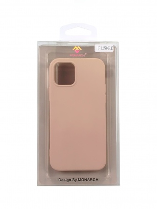 Накладка Apple iPhone 12 пудровый с защитой камеры силикон Monarch Под оригинал без логотипа - 5