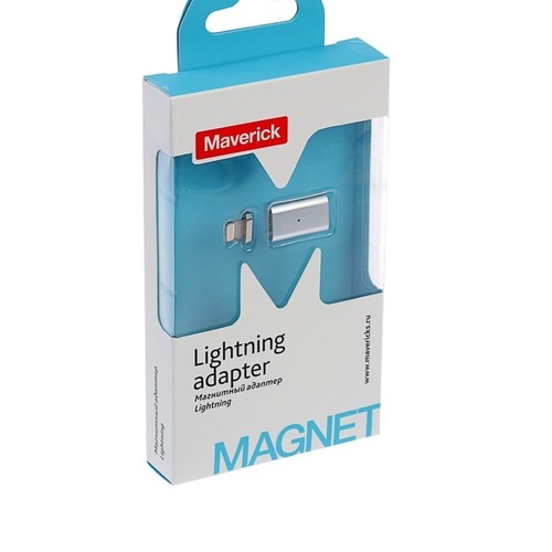 Переходник 8 pin lightning-8 pin lightning магнитный Maverick серебро металл