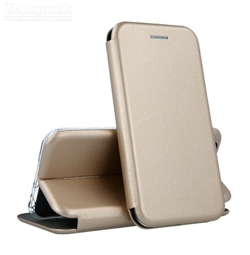 Чехол-книжка Nokia 7.1 2018 золотой горизонтальный Fashion Case - 2