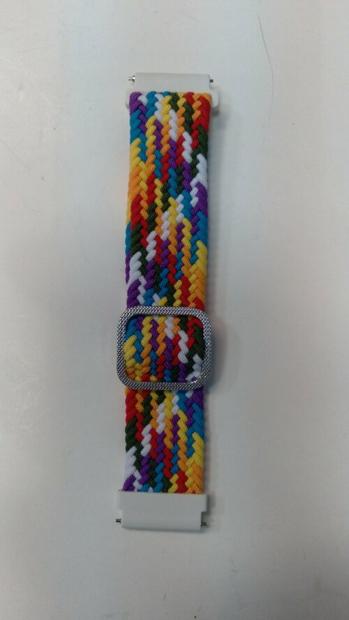 Ремешок 22 мм плетение текстиль разноцветные яркий (подходит на Samsung)