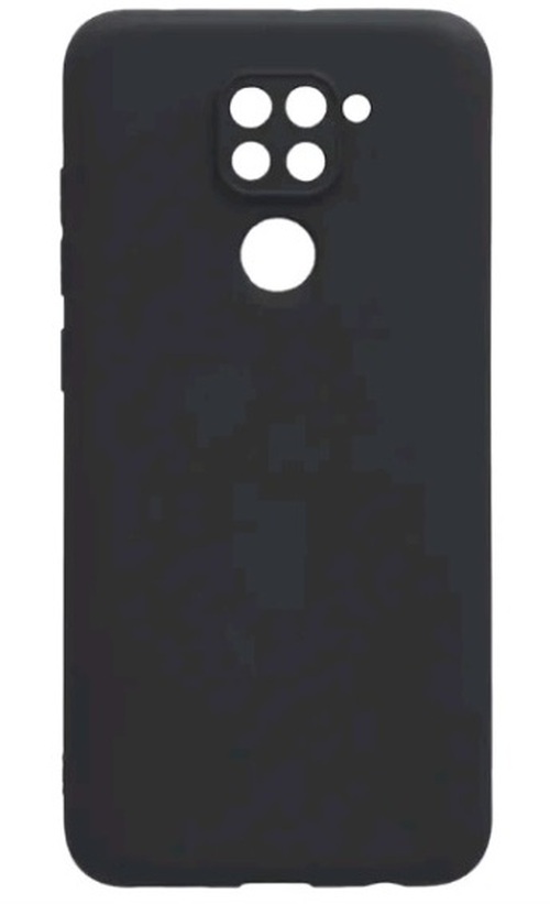 Накладка Xiaomi Redmi Note 9 черный матовый с защитой камеры силикон
