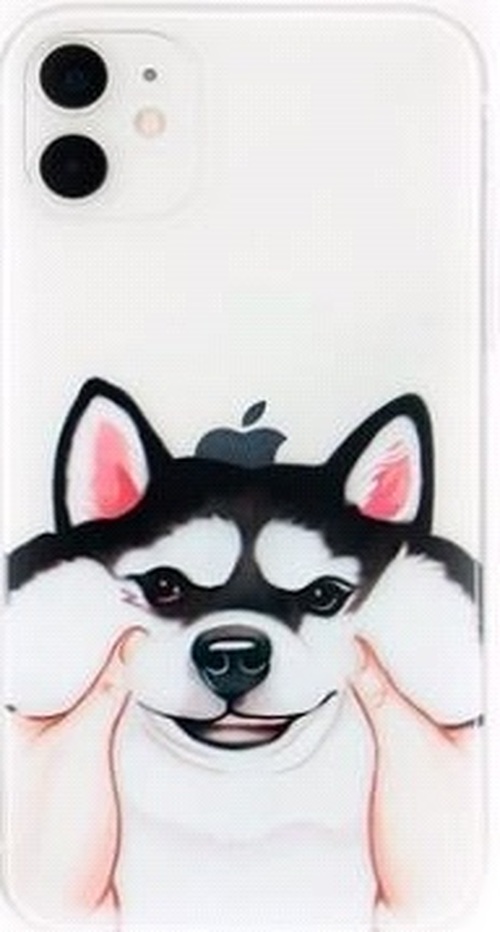 Накладка Samsung A22/M22/M32 прозрачный с защитой камеры силикон Животные Собаки Акита черный