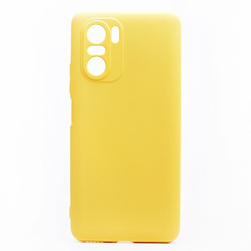 Накладка Xiaomi Poco F3/Redmi K40 желтый силикон Под оригинал без логотипа