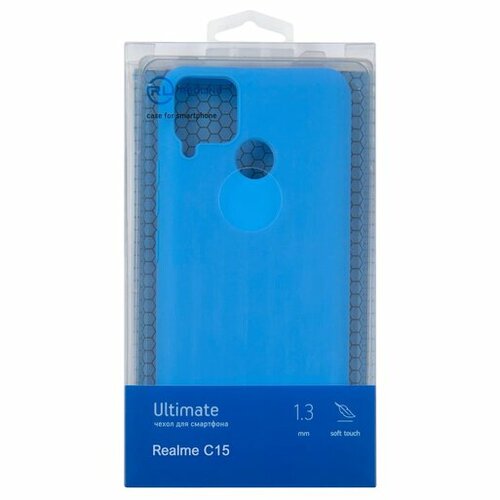 Накладка Realme C15 голубой силикон RedLine Ultimate