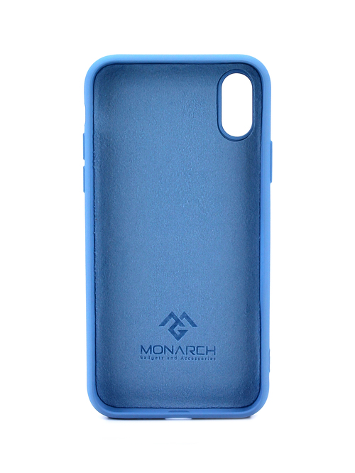 Накладка Apple iPhone X/Xs голубой силикон Monarch Под оригинал без логотипа - 2