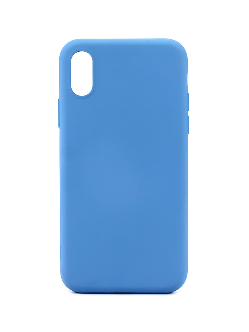Накладка Apple iPhone X/Xs голубой силикон Monarch Под оригинал без логотипа