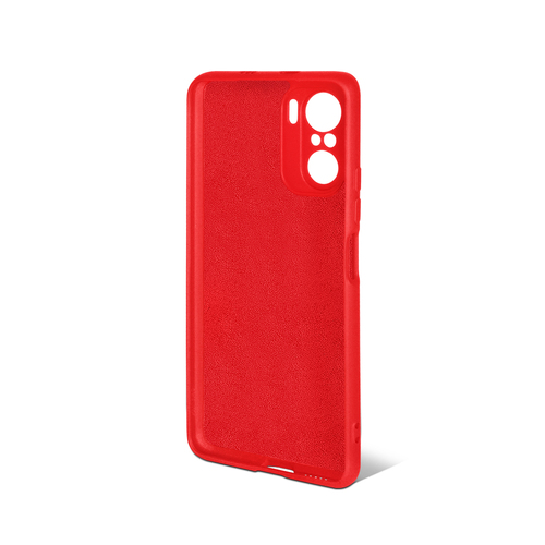 Накладка Xiaomi Poco F3/Redmi K40 красный DF Silicone Case без лого - 2