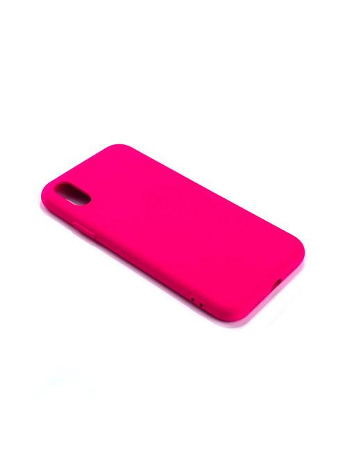 Накладка Apple iPhone X/Xs ярко-розовый силикон Monarch Под оригинал без логотипа - 3