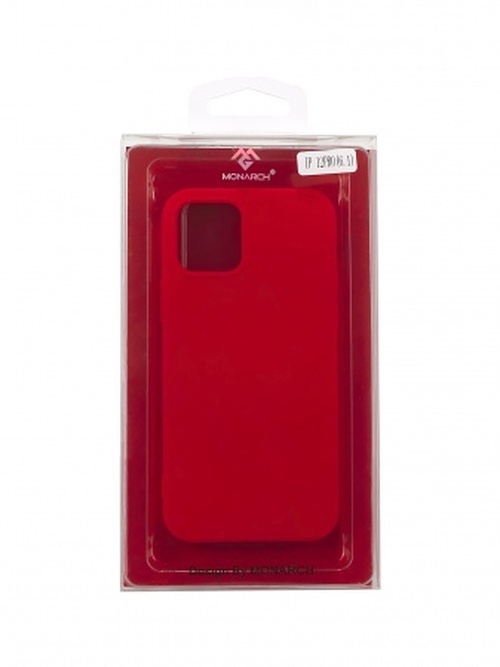 Накладка Apple iPhone 12 красный с защитой камеры силикон Monarch Под оригинал без логотипа - 4