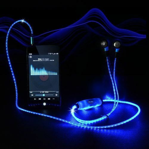 Наушники NB MP3 LED вакуумные, проводные, Jack 3.5, синий + LED подсветка XXX - 2